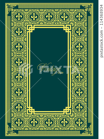 Ornate leather book cover and Old retro ornament frames. Royal Golden style design. Historical novel. Oriental style Vector illustration Ornate leather book cover and Old retro ornament frames. Royal Golden style design. Historical novel. Oriental style Vector illustration 114368934