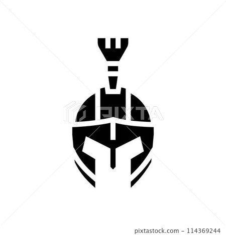 helmet soldier roman greek glyph icon vector illustration 114369244