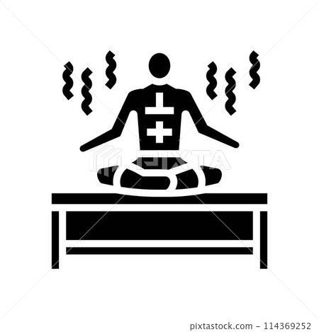 relaxation sauna glyph icon vector illustration 114369252