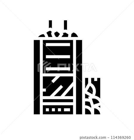 wood burning sauna glyph icon vector illustration 114369260