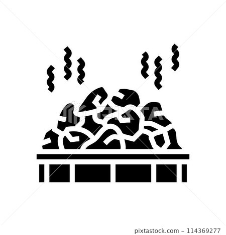 rocks sauna glyph icon vector illustration 114369277