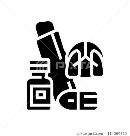 bronchodilators medicines pharmacy glyph icon vector illustration bronchodilators medicines pharmacy glyph icon vector illustration 114369333