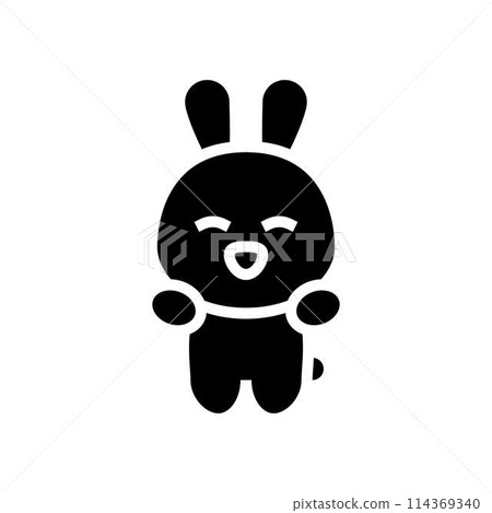 cute mascot kawaii glyph icon vector illustration cute mascot kawaii glyph icon vector illustration 114369340