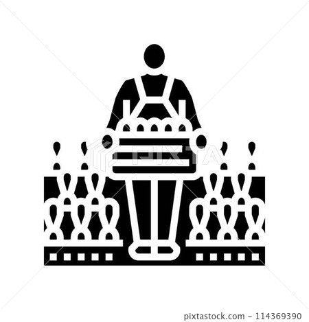 harvest farmer glyph icon vector illustration harvest farmer glyph icon vector illustration 114369390