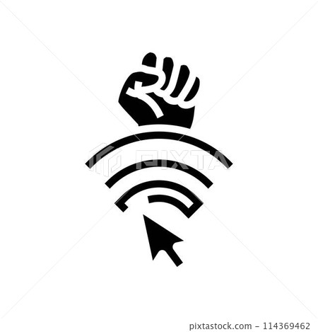 hacktivism cyberpunk glyph icon vector illustration 114369462
