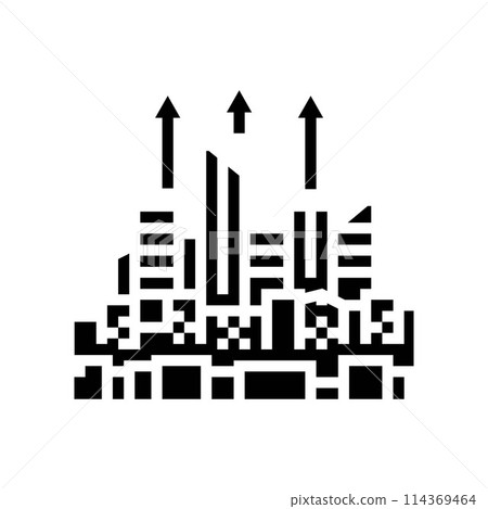 urban sprawl cyberpunk glyph icon vector illustration 114369464
