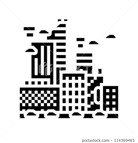 techno dystopian aesthetic glyph icon vector illustration techno dystopian aesthetic glyph icon vector illustration 114369465