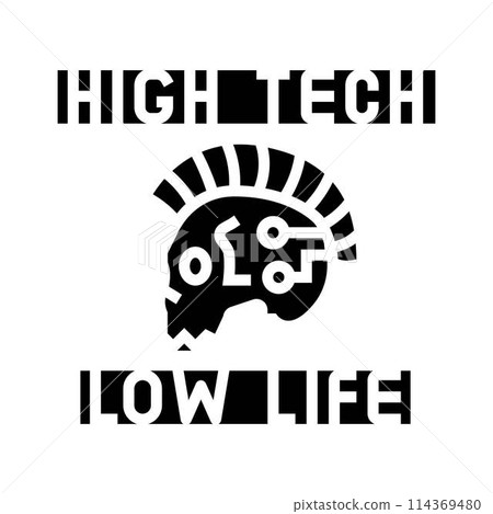high tech low life cyberpunk glyph icon vector illustration high tech low life cyberpunk glyph icon vector illustration 114369480