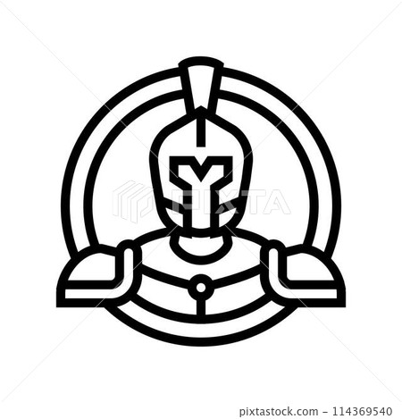 badge sparta warrior line icon vector illustration 114369540