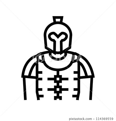 gladiator spartan roman greek line icon vector illustration gladiator spartan roman greek line icon vector illustration 114369559