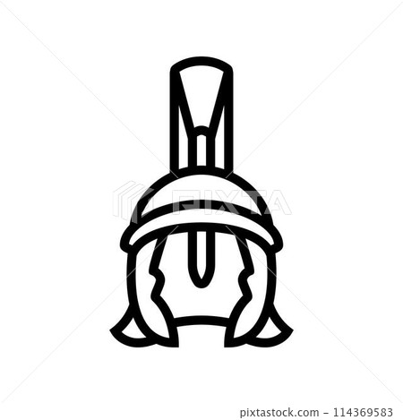 helmet spartan roman greek line icon vector illustration 114369583