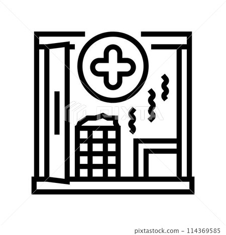 health benefits sauna line icon vector illustration 114369585