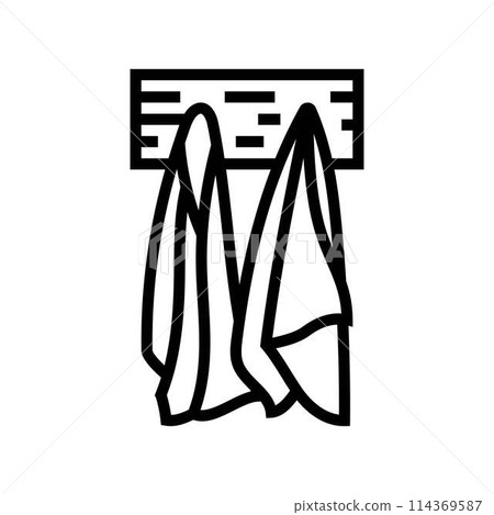 towel sauna line icon vector illustration 114369587
