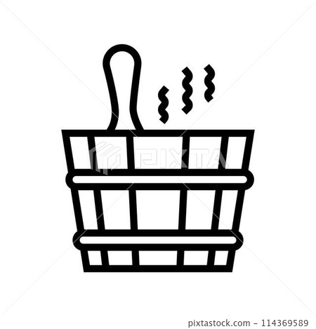 bucket sauna line icon vector illustration 114369589