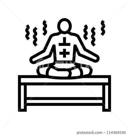 relaxation sauna line icon vector illustration 114369590