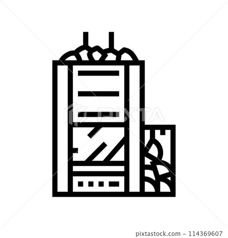 wood burning sauna line icon vector illustration 114369607