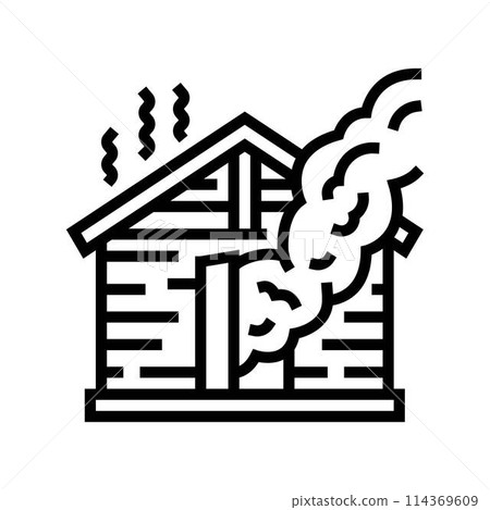 finnish sauna line icon vector illustration 114369609