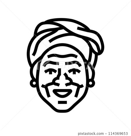 pensioner old woman avatar line icon vector illustration 114369653