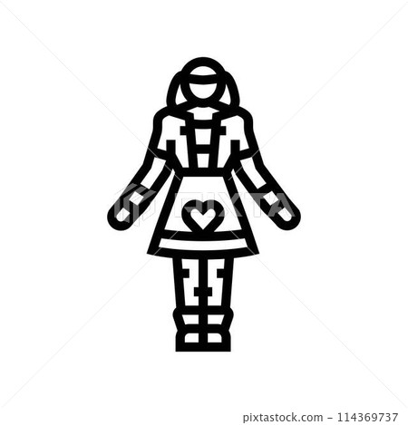 lolita fashion line icon vector illustration 114369737