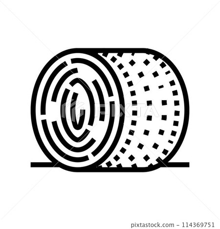 hay bales farmer line icon vector illustration hay bales farmer line icon vector illustration 114369751