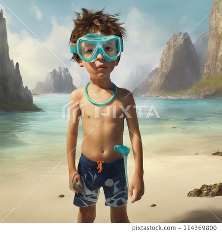 child snorkeling 114369800