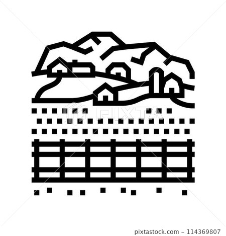 village countryside line icon vector illustration 114369807