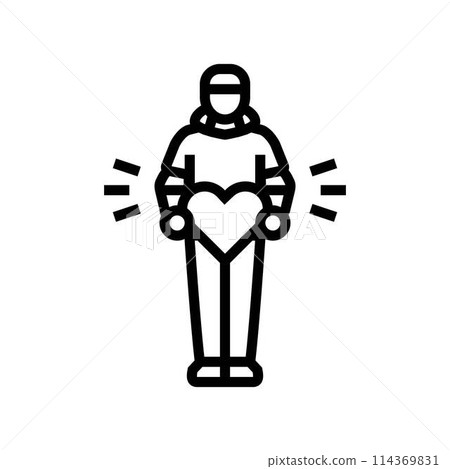 self expression emo line icon vector illustration 114369831