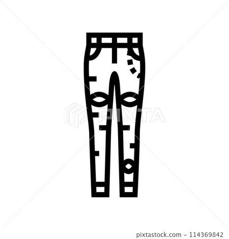 skinny jeans emo line icon vector illustration skinny jeans emo line icon vector illustration 114369842