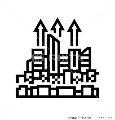 urban sprawl cyberpunk line icon vector illustration urban sprawl cyberpunk line icon vector illustration 114369867