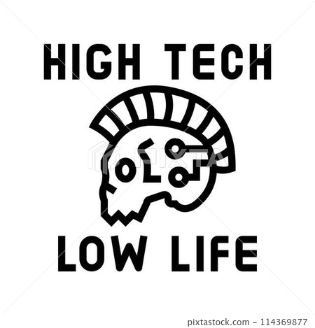 high tech low life cyberpunk line icon vector illustration high tech low life cyberpunk line icon vector illustration 114369877