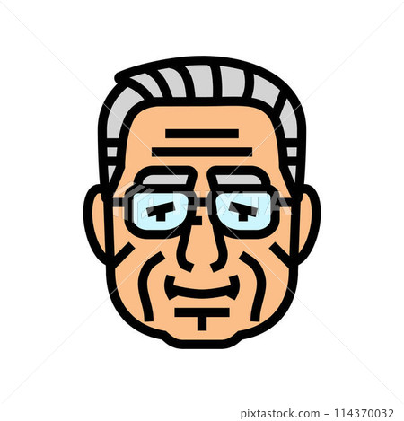 senior old man avatar color icon vector illustration 114370032