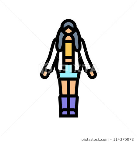 gyaru fashion color icon vector illustration 114370078