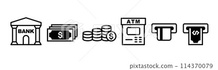 銀行/ATM/金錢圖示集 銀行/ATM/金錢圖示集 114370079