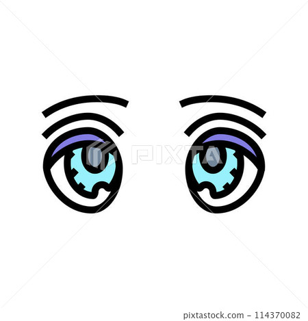 big eyes kawaii color icon vector illustration 114370082