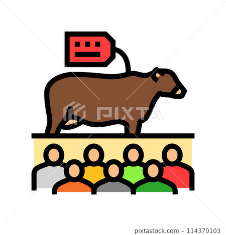livestock auction color icon vector illustration livestock auction color icon vector illustration 114370103