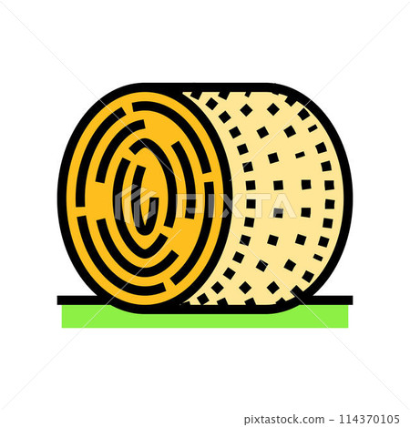 hay bales farmer color icon vector illustration 114370105