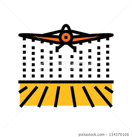 crop duster farmer color icon vector illustration 114370108
