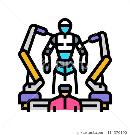 cybernetics cyberpunk color icon vector illustration 114370190