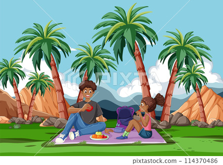 Picnic in a Tropical Oasis 114370486