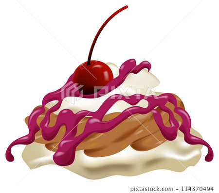 Delicious Cherry Topped Whipped Cream Dessert Delicious Cherry Topped Whipped Cream Dessert 114370494