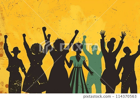 Illustration of Juneteenth or Freedom Day, Emancipation Day, strength, resilience and perseverance. Illustration of Juneteenth or Freedom Day, Emancipation Day, strength, resilience and perseverance. 114370563