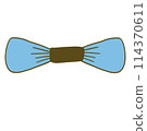 Blue bow illustration drawn with clean lines 114370611