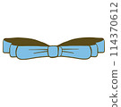 Blue bow illustration drawn with clean lines 114370612