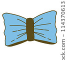 Blue bow illustration drawn with clean lines 114370613