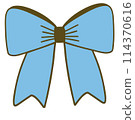 Blue bow illustration drawn with clean lines 114370616