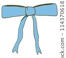 Blue bow illustration drawn with clean lines 114370618