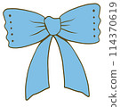 Blue bow illustration drawn with clean lines 114370619