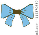 Blue bow illustration drawn with clean lines 114370630