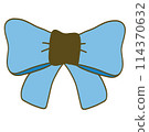 Blue bow illustration drawn with clean lines 114370632
