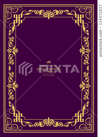 Gold ornament on dark background. Can be used as invitation card. Book cover. Vector illustration. Hand drawn illustration Gold ornament on dark background. Can be used as invitation card. Book cover. Vector illustration. Hand drawn illustration 114372017